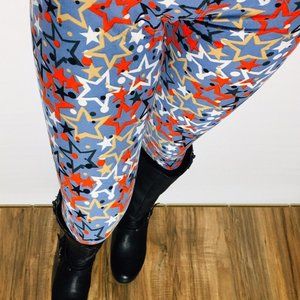 ⭐SALE⭐NEW Women's 4th of July Star Patriotic Red White Blue Leggings